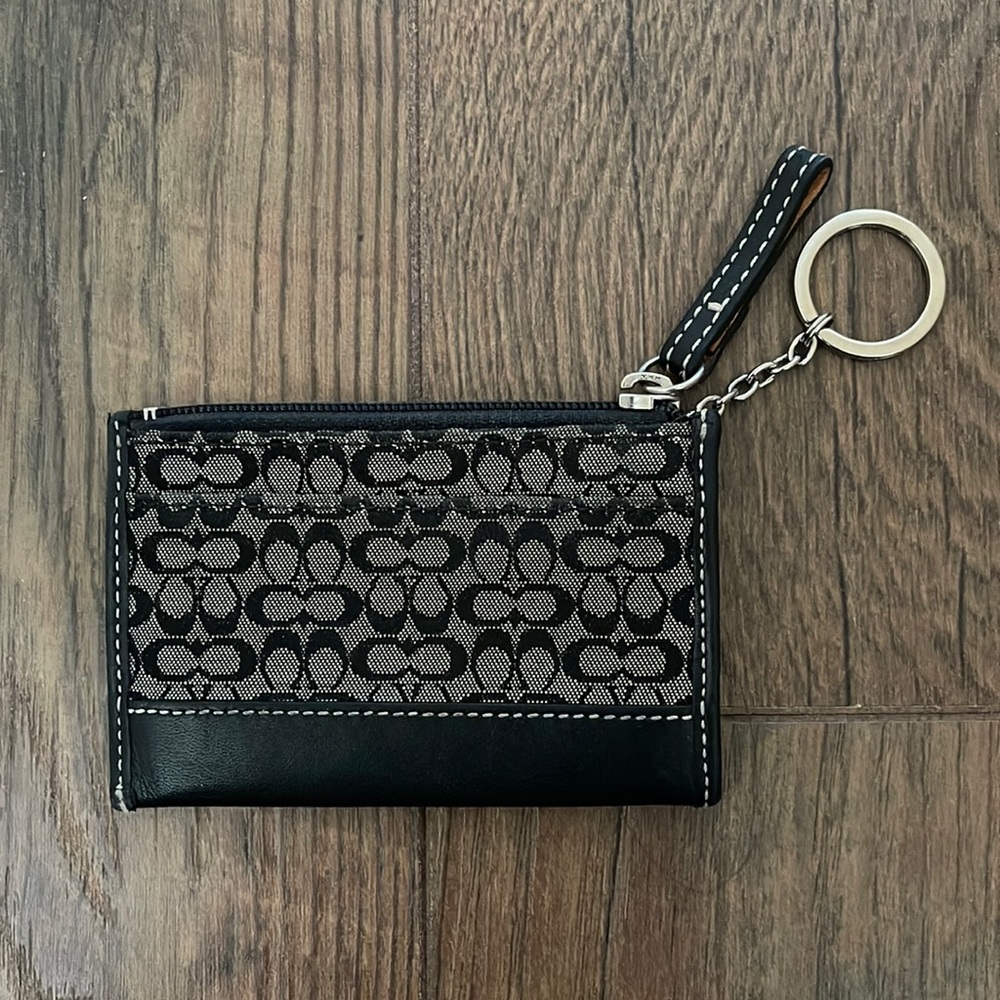 Coach Card Wallet with Black C Design